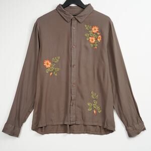 Native Youth STUBBS FLORAL EMBROIDERED ECOVERO VISCOSE SHIRT L